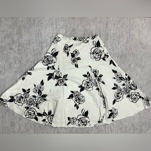 Vintage Tristan B&W Floral Midi Skirt